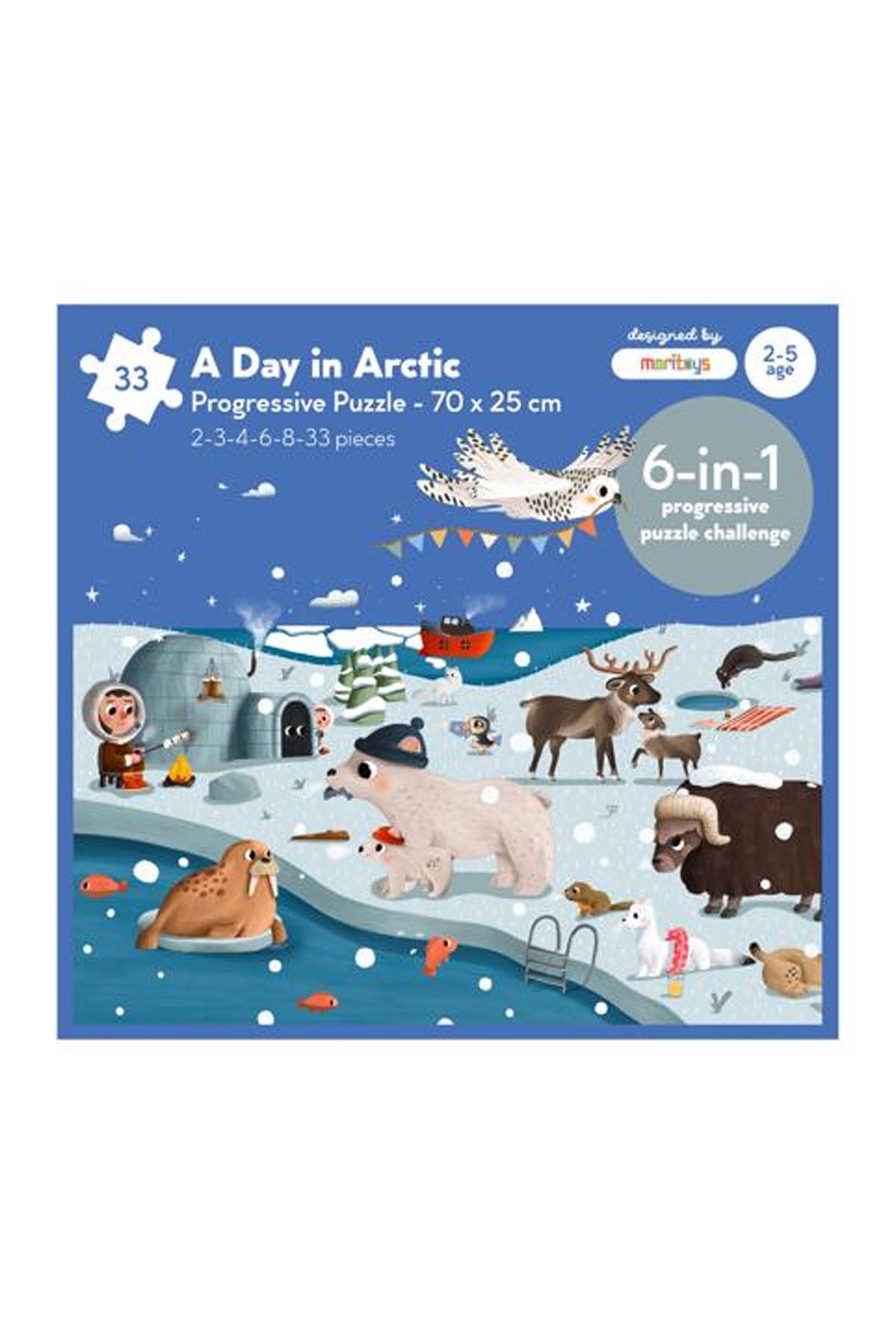 A Day in Arctic: 6 in 1 Puzzle (2-3-4-6-8 Parça Yapboz) ile Kuzey Kutbunu Keşfet