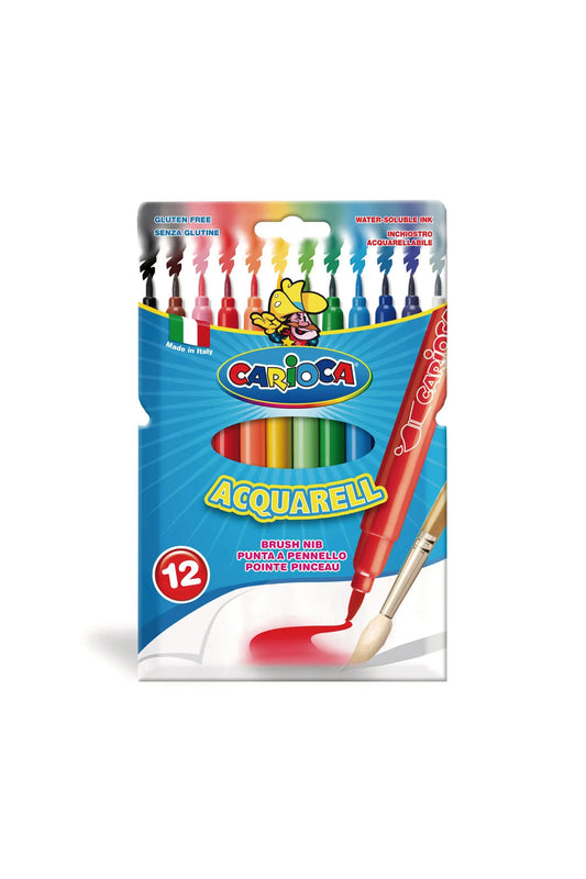 Carioca Acquarell 12'li Fırça Uçlu Keçeli Kalem Seti