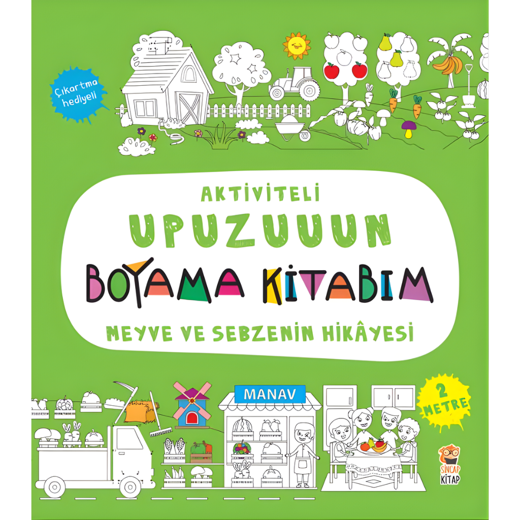 Sincap Kitap Aktiviteli Upuzuuun Boyama Kitabım Meyve ve Sebze