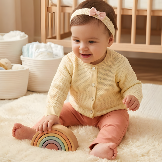 Angora Baby Hırkalı 3'lü Takım Ekru