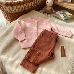 Angora Baby Hırkalı 3'lü Takım Pembe