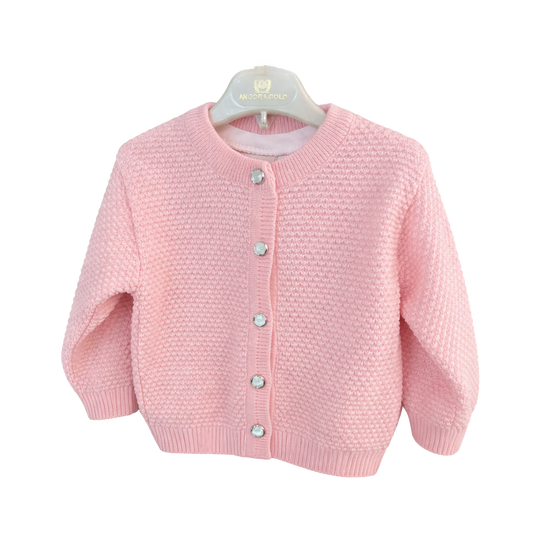 Angora Baby Hırkalı 3'lü Takım Pembe