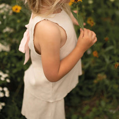 Antebies Boyunda Kurdele Detaylı Şortlu Set