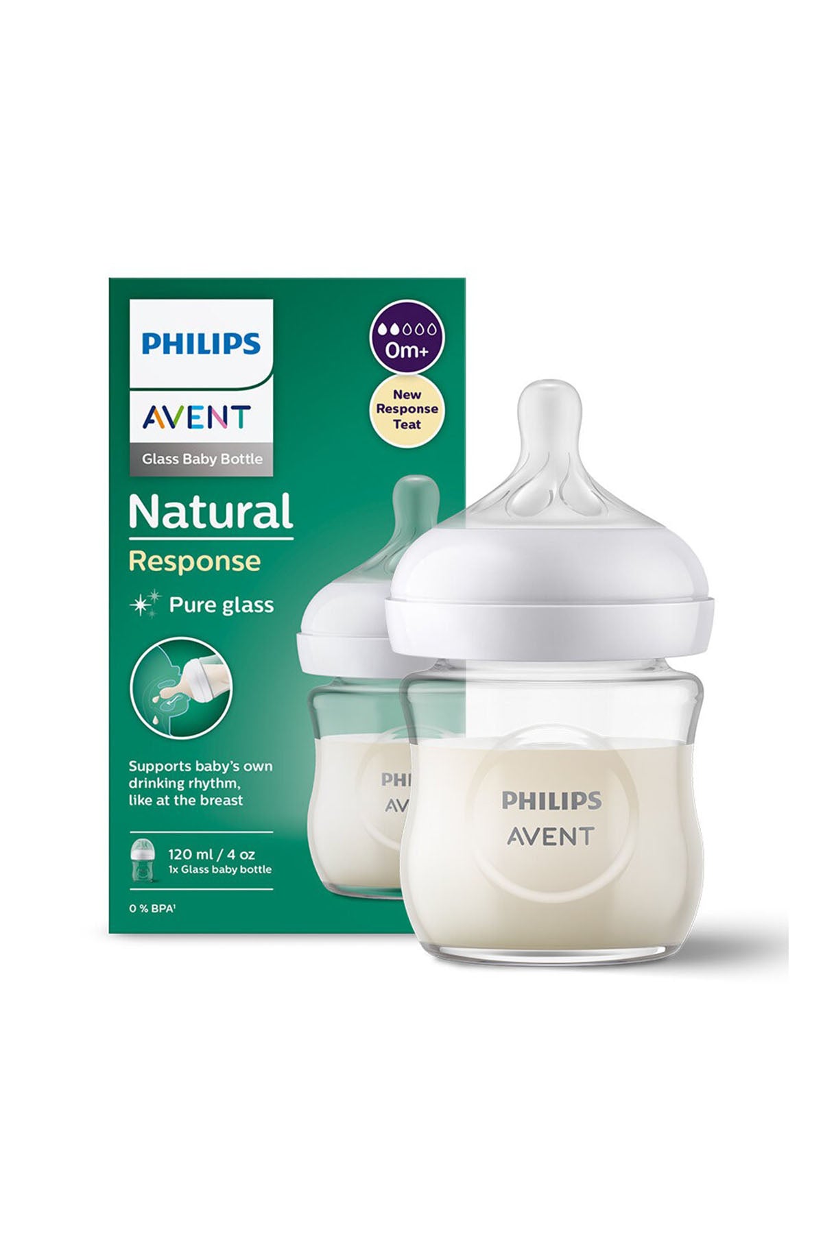 Avent Doğal Tepkili Cam Biberon 120 ml 0+ Ay