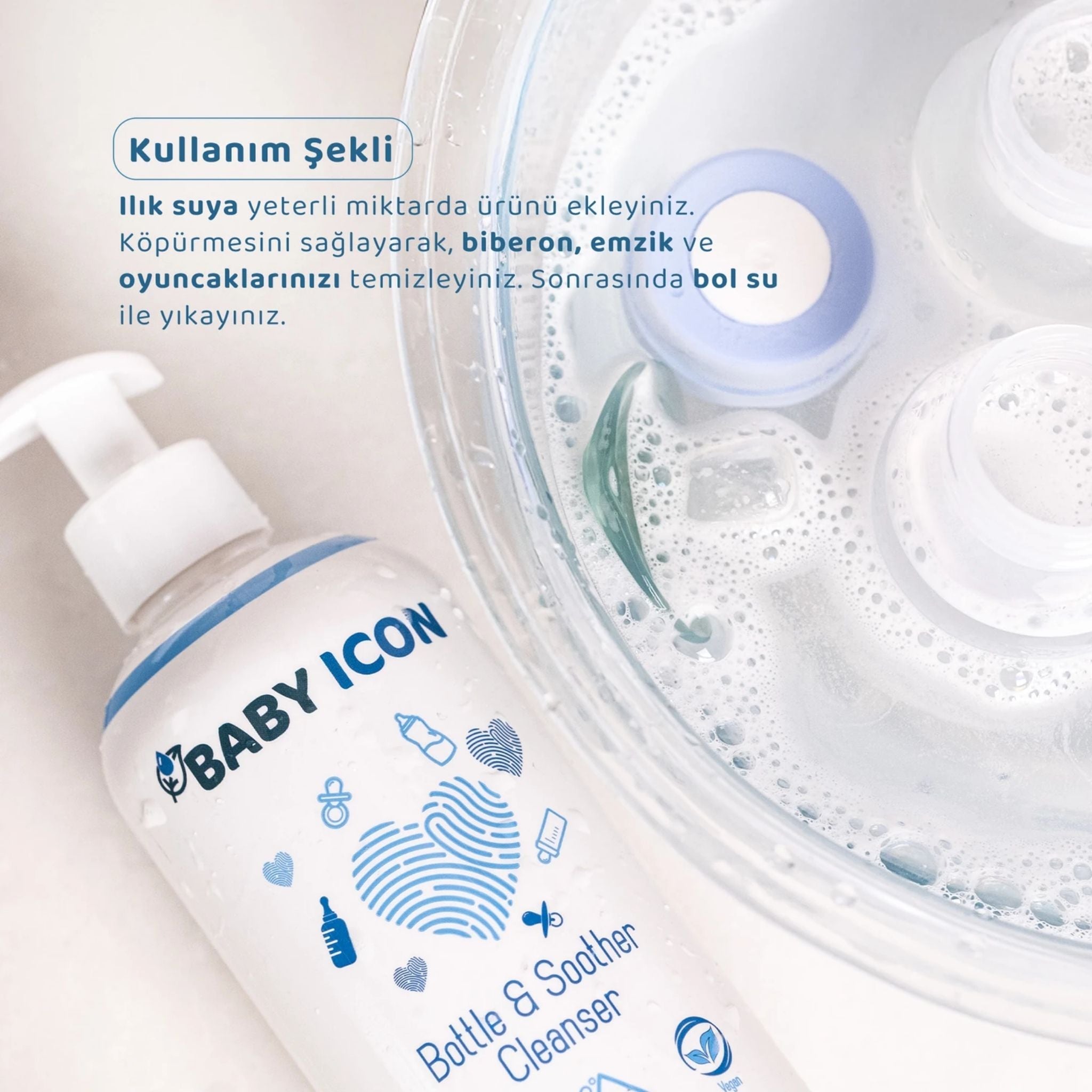 Baby İcon Biberon, Emzik ve Oyuncak Temizleyici 500ml