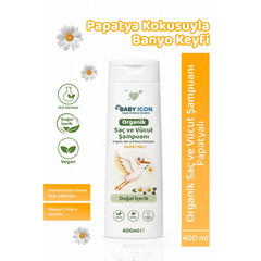 Baby İcon Organik Saç ve Vücut Şampuanı Papatyalı 400ml