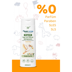 Baby İcon Organik Saç ve Vücut Şampuanı Papatyalı 400ml