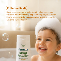 Baby İcon Organik Saç ve Vücut Şampuanı Papatyalı 400ml