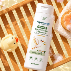 Baby İcon Organik Saç ve Vücut Şampuanı Papatyalı 400ml