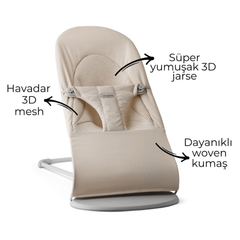 BabyBjörn Balance Soft Ana Kucağı Woven Jersey Tri Fabric Light Beige
