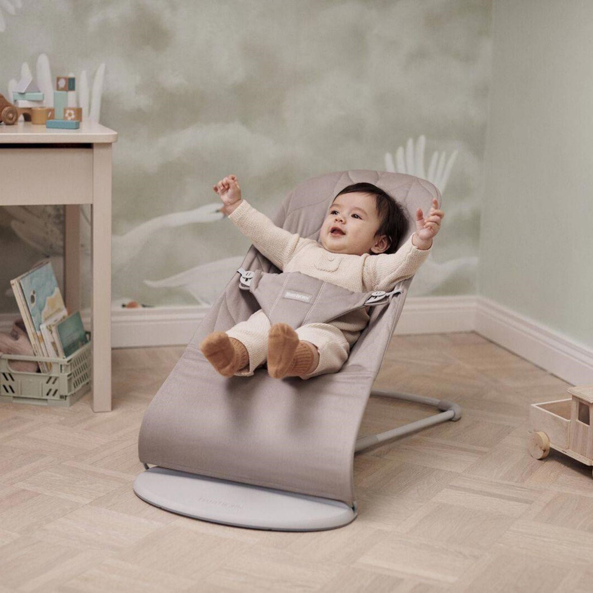 BabyBjörn Bliss Ana Kucağı Petal Woven Cotton Sand Grey