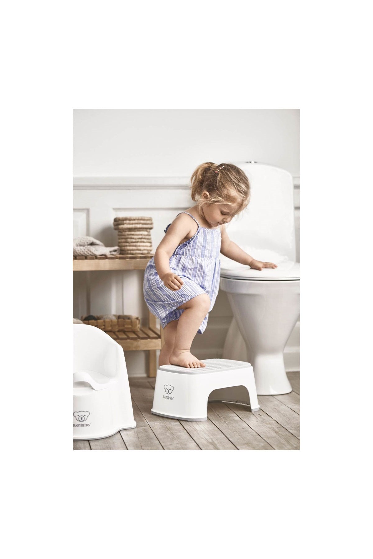 BabyBjörn Klozet Adaptörü & Safe Step Banyo Basamağı / White Grey