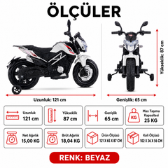 Babyhope 447 Motocross 12V Akülü Motor Beyaz