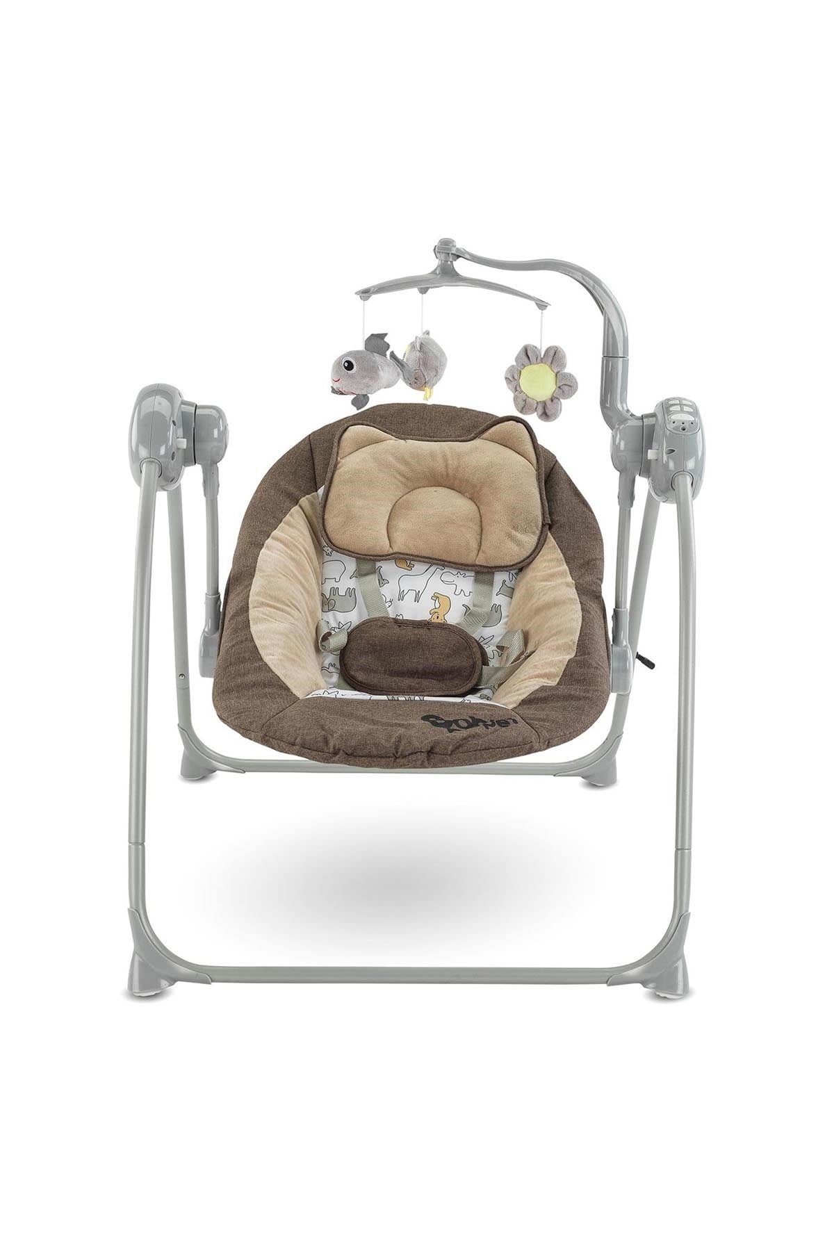 Babyhope BH-8300 Rainbow Salıncak Beşik - Kahve