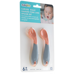 Babyjem Açılı Mama Kaşık Çatal Takımı Gül Kurusu