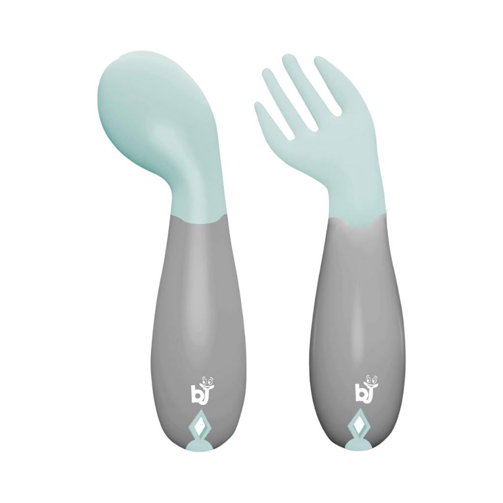 Babyjem Açılı Mama Kaşık Çatal Takımı Yeşil - Welcome Baby