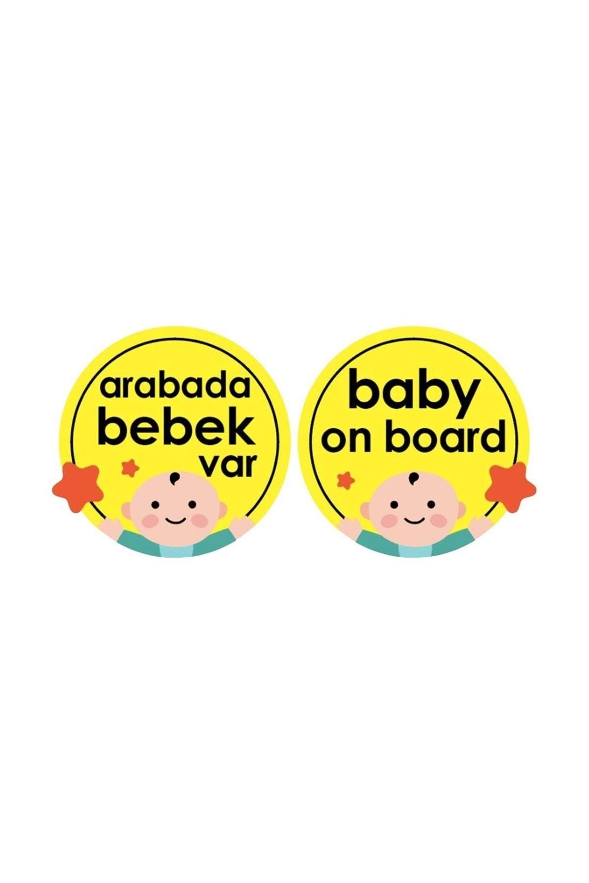 Babyjem Araba Cam Yazısı Dikkat Bebek Var Sarı