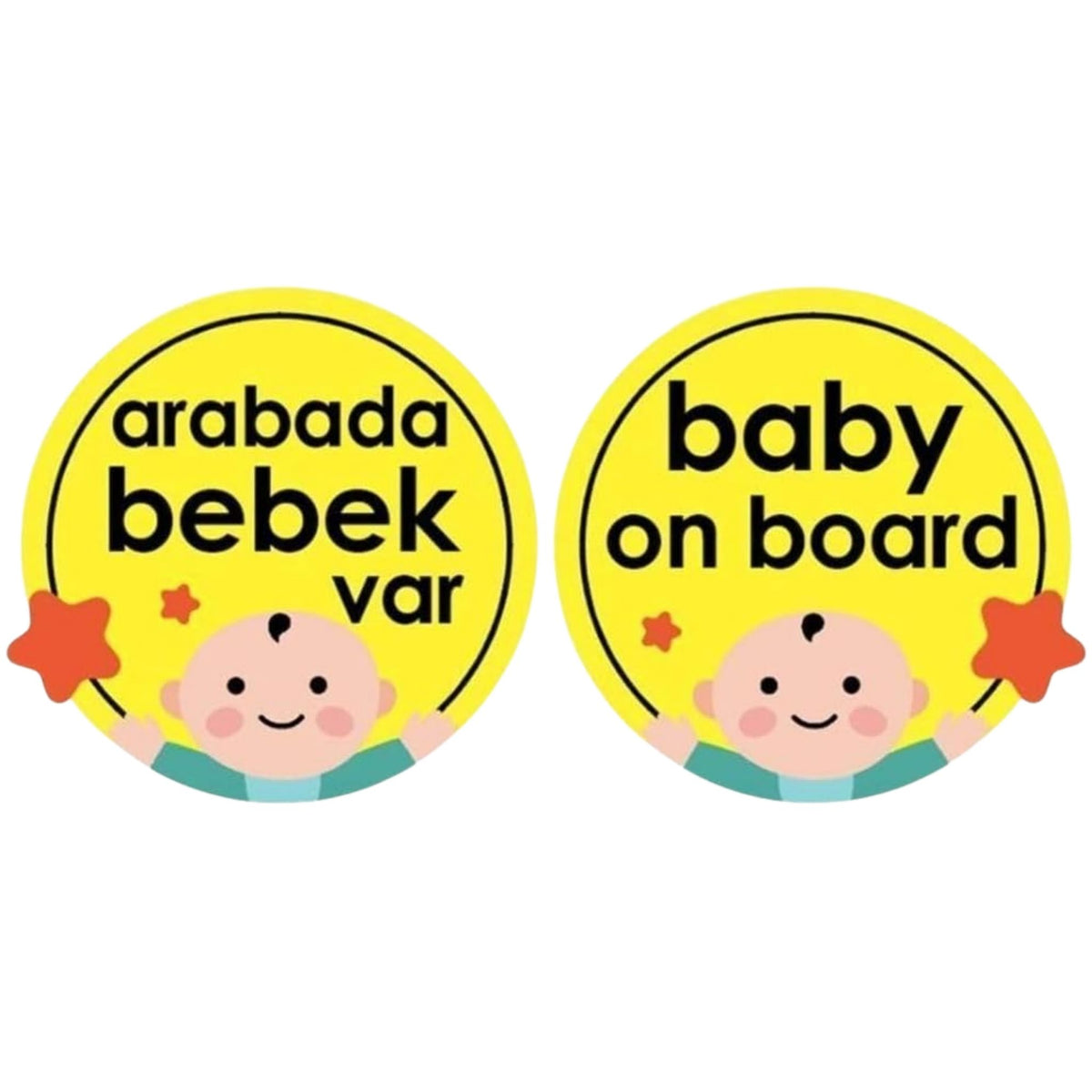 Babyjem Araba Cam Yazısı Dikkat Bebek Var Sarı