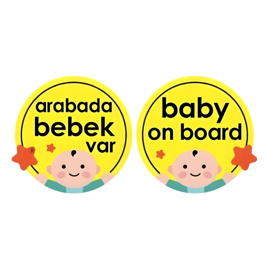 Babyjem Araba Cam Yazısı Dikkat Bebek Var Sarı