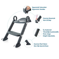 Babyjem Basamaklı Katlanır Klozet Adaptörü Beyaz