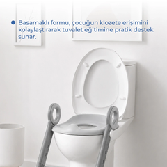 Babyjem Basamaklı Katlanır Klozet Adaptörü Soft Gri