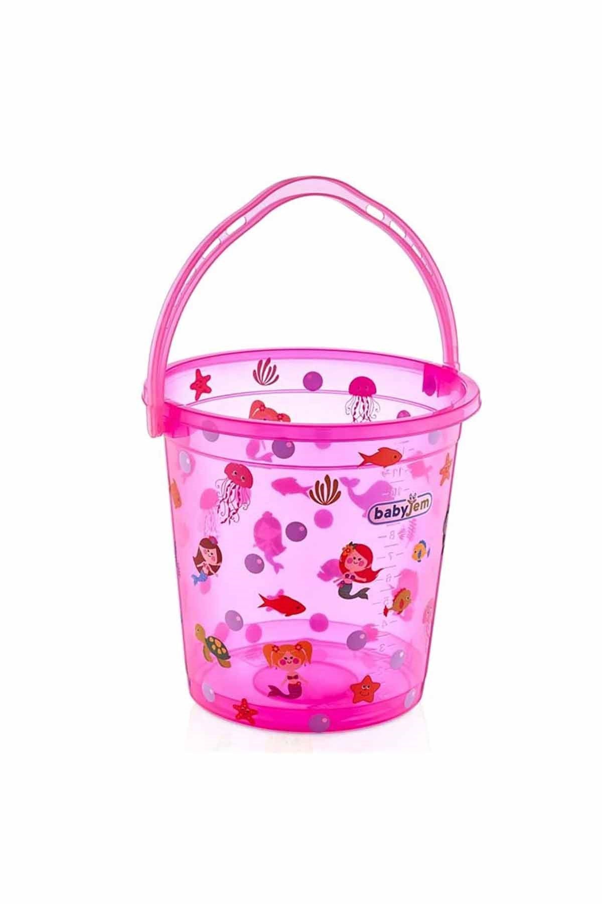 BABYJEM BEBEK BANYO KOVASI ŞEFFAF PEMBE DESENLİ