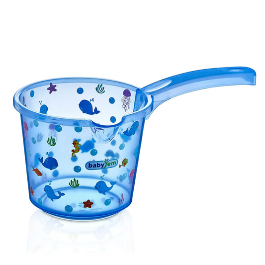 Babyjem Bebek Banyo Maşrapası Şeffaf Desenli̇ Mavi̇