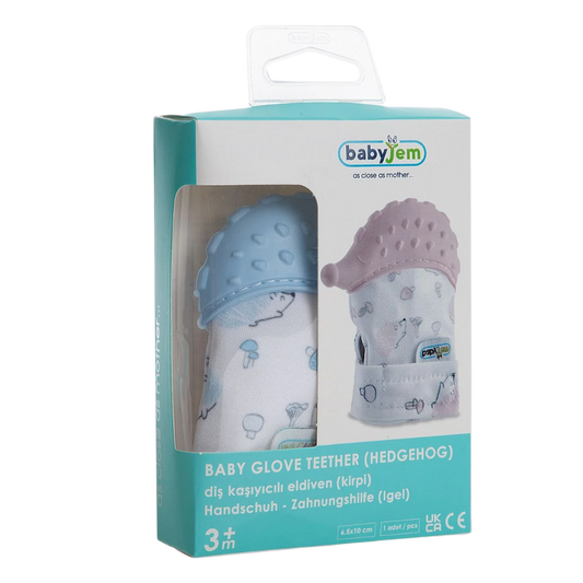Babyjem Diş Kaşıyıcı Eldiven Kirpi Mavi