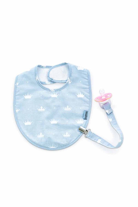 Babyjem Emzik Askılı Mama Önlüğü Mavi̇ Taç