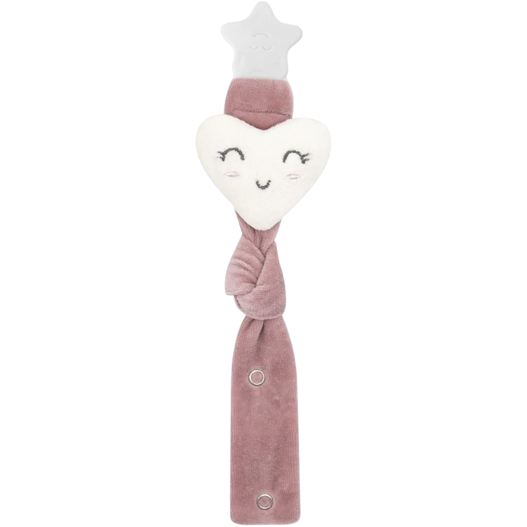 Babyjem Emzik Tutacağı Kalp Desen Gül Kurusu