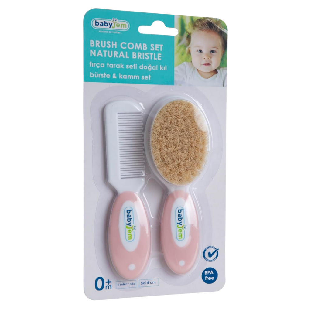 Babyjem Fırça Seti Doğal Kıl Pembe