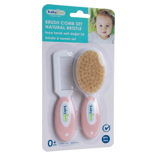 Babyjem Fırça Seti Doğal Kıl Pembe
