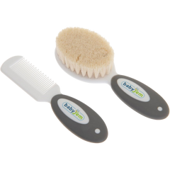 Babyjem Fırça Tarak Seti Doğal Kıl Gri