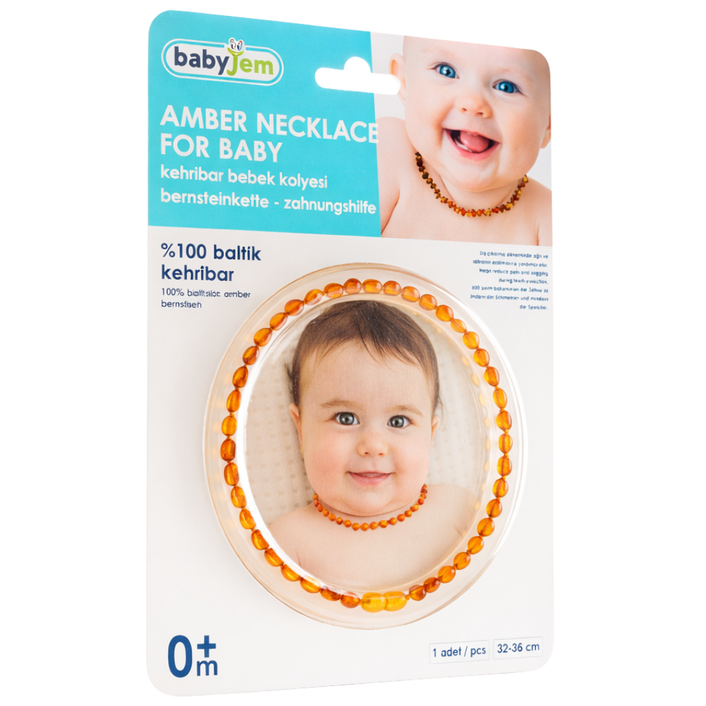 Babyjem Kehribar Bebek Kolyesi Koyu Bal