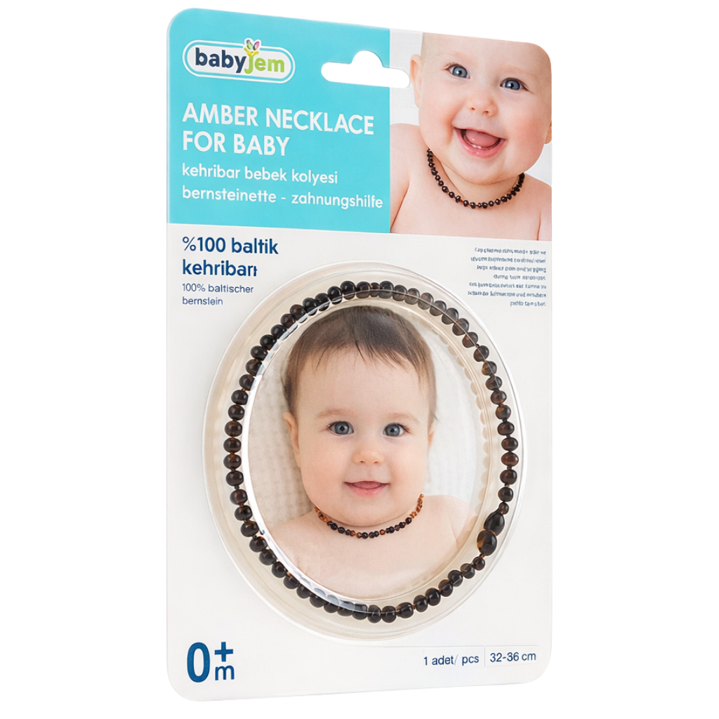 Babyjem Kehribar Bebek Kolyesi Vişne