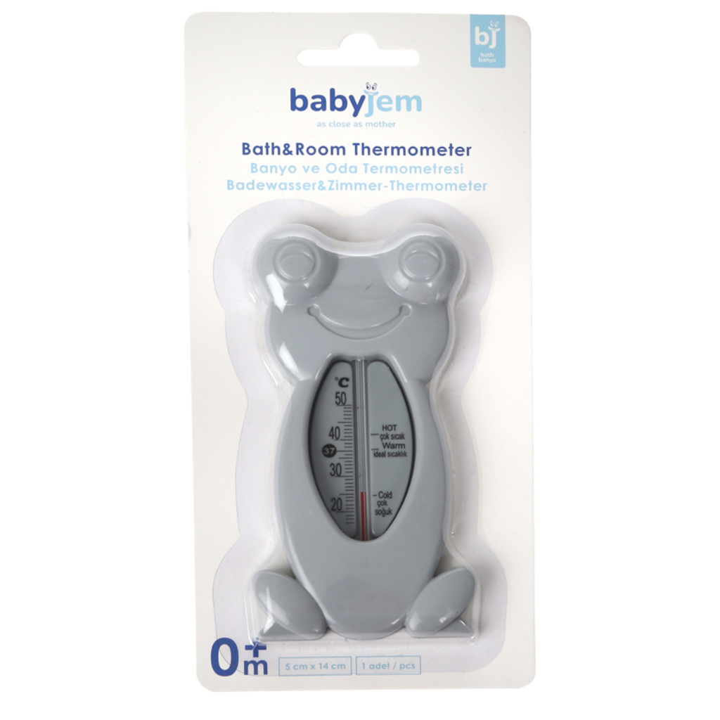 Babyjem Kurbağa Banyo Oda Termometresi Gri