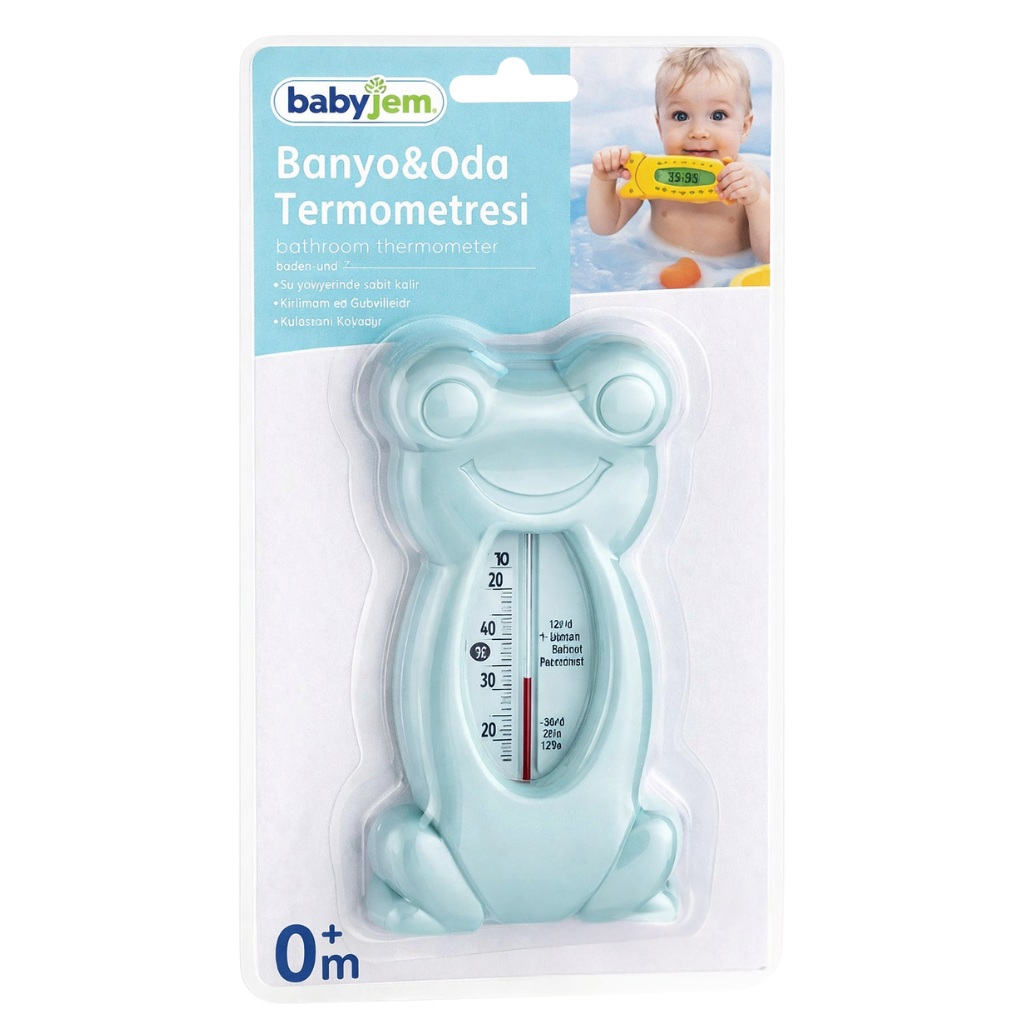 Babyjem Kurbağa Banyo Oda Termometresi Turkuaz