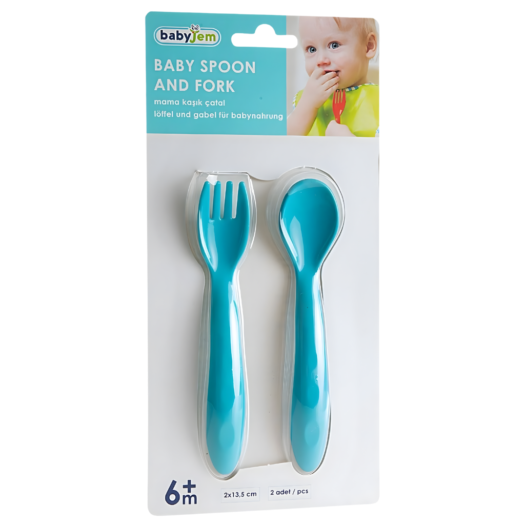Babyjem Mama Kaşık Çatal Takımı Mavi