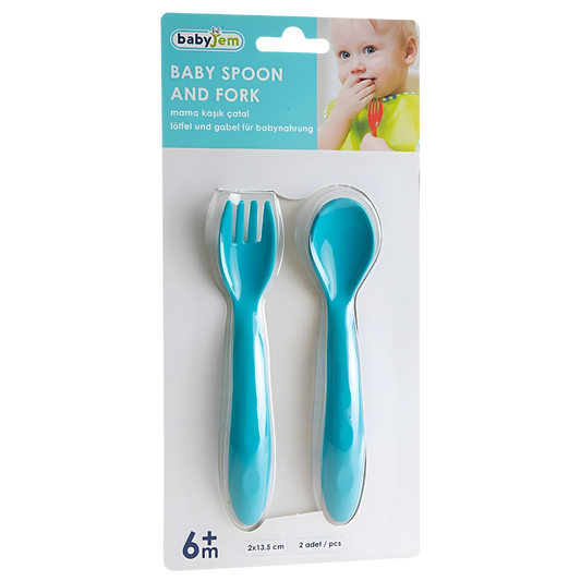 Babyjem Mama Kaşık Çatal Takımı Mavi
