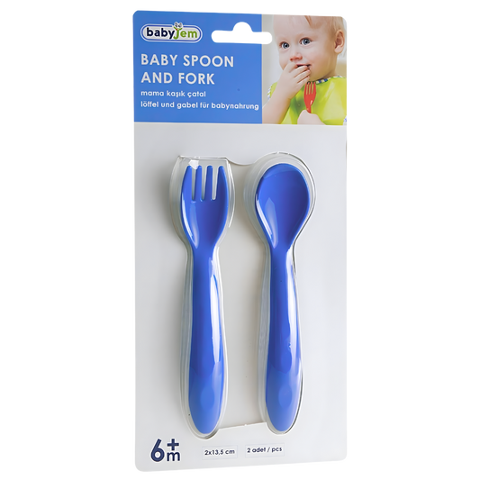 Babyjem Mama Kaşık Çatal Takımı Mavi