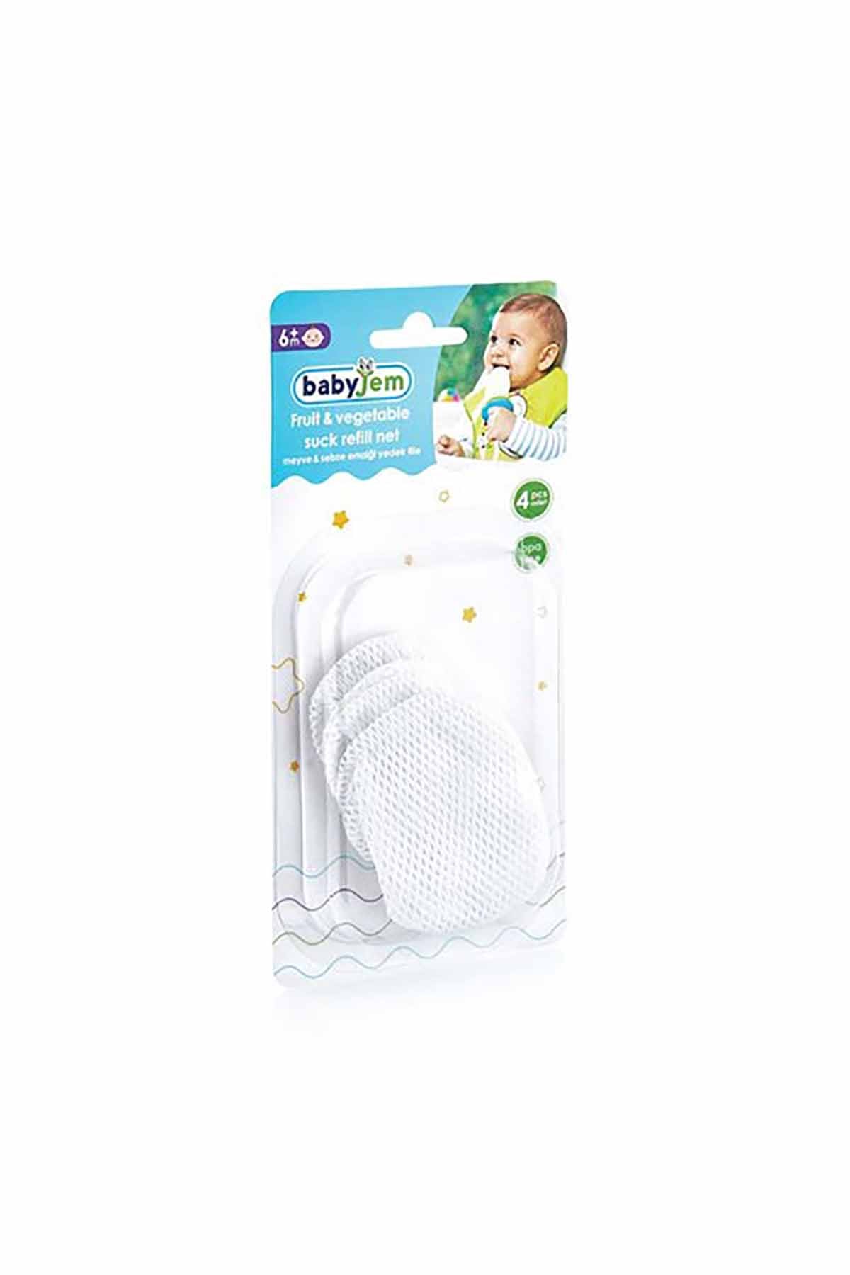 Babyjem Meyve Sebze Emziği Yedek File 4 Adet Beyaz
