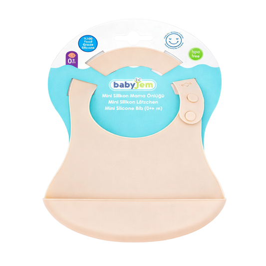 Babyjem Mini Silikon Önlük Ekru