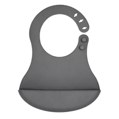 Babyjem Mini Silikon Önlük Gri