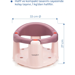 Babyjem Önden Açılır Kaydırmaz Banyo Mama Oturağı Mürdüm