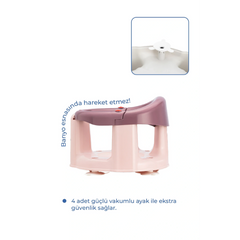 Babyjem Önden Açılır Kaydırmaz Banyo Mama Oturağı Mürdüm