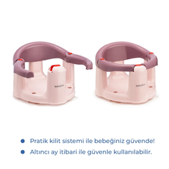 Babyjem Önden Açılır Kaydırmaz Banyo Mama Oturağı Mürdüm