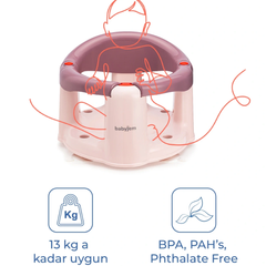 Babyjem Önden Açılır Kaydırmaz Banyo Mama Oturağı Mürdüm