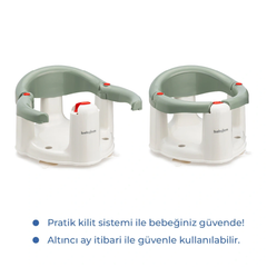 Babyjem Önden Açılır Kaydırmaz Banyo Mama Oturağı Soft Yeşil