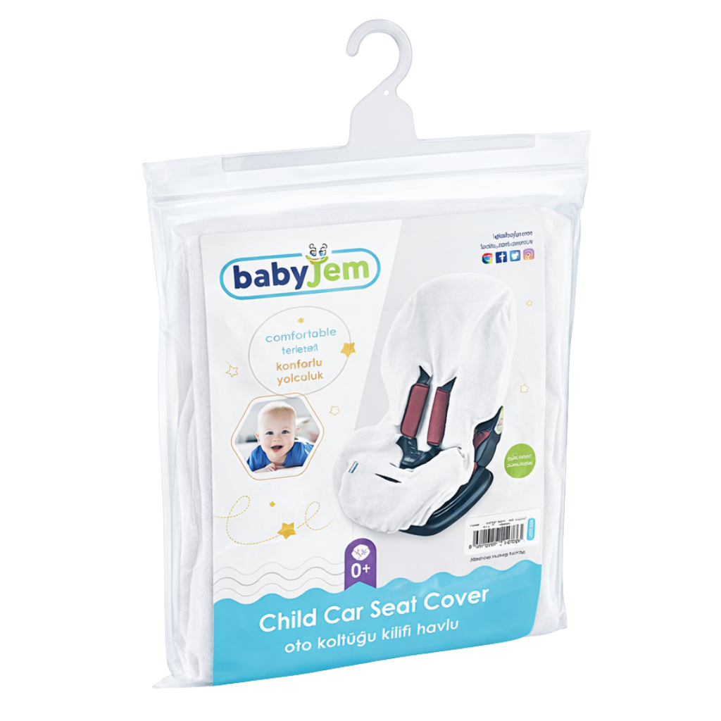Babyjem Örme Havlu Oto Koltuğu Kılıfı Beyaz