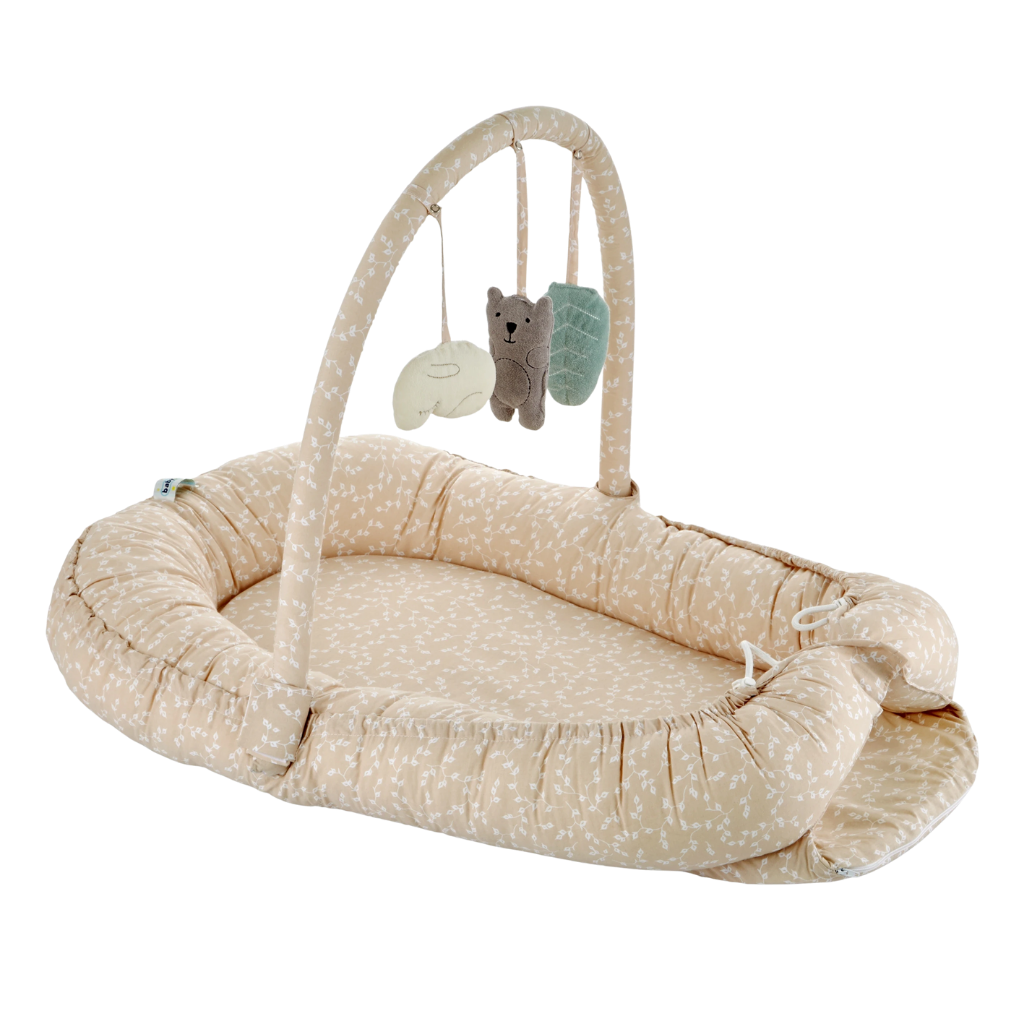 Babyjem Oyuncaklı Anne Baba Yanı Yatağı Somon Çiçek